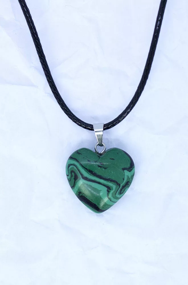 Collier en cœur - Malachite