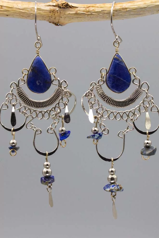 Boucle d'oreilles - Pierre naturelle - Lapis-lazuli