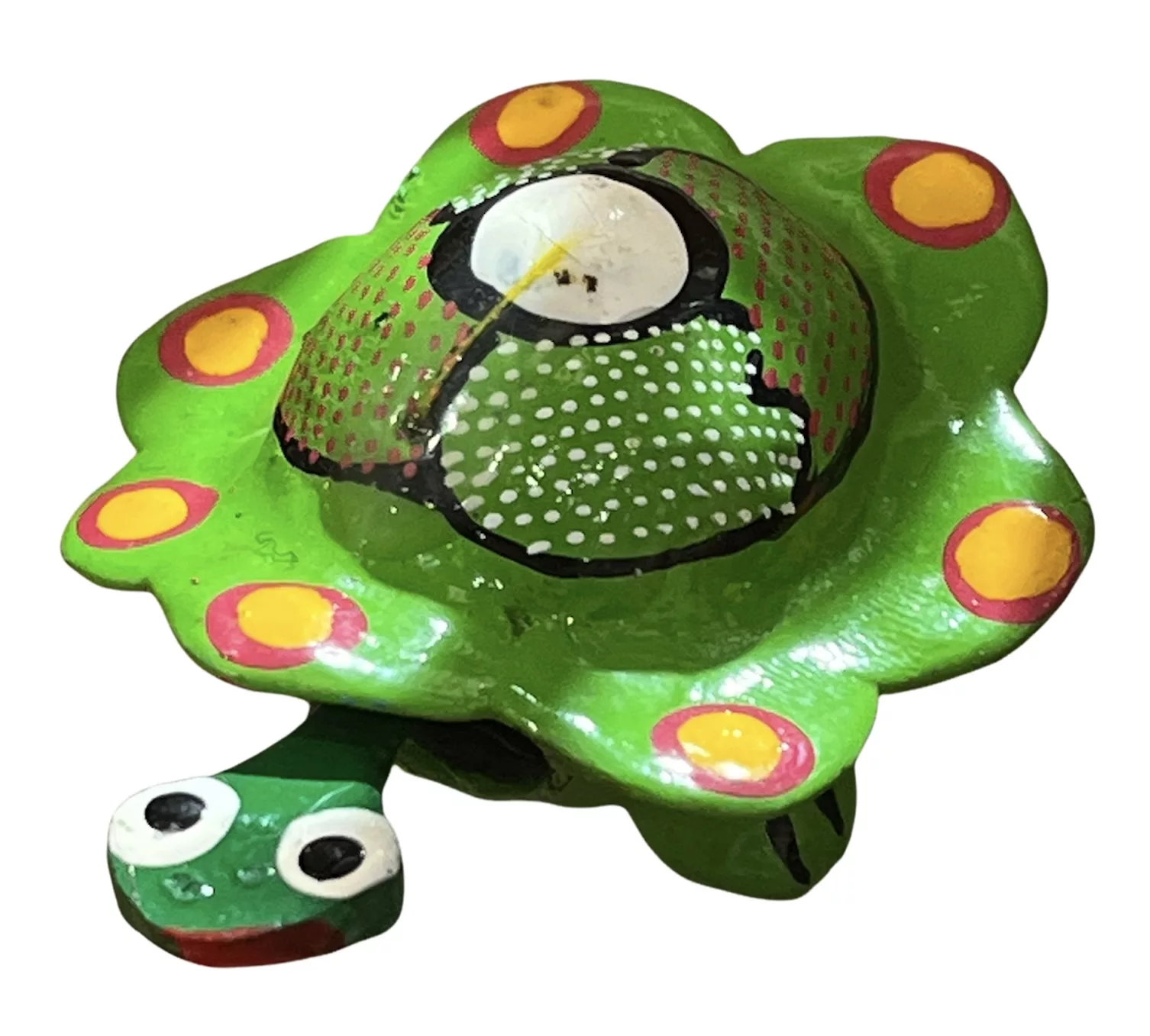 Papier mâché - Tortue verte