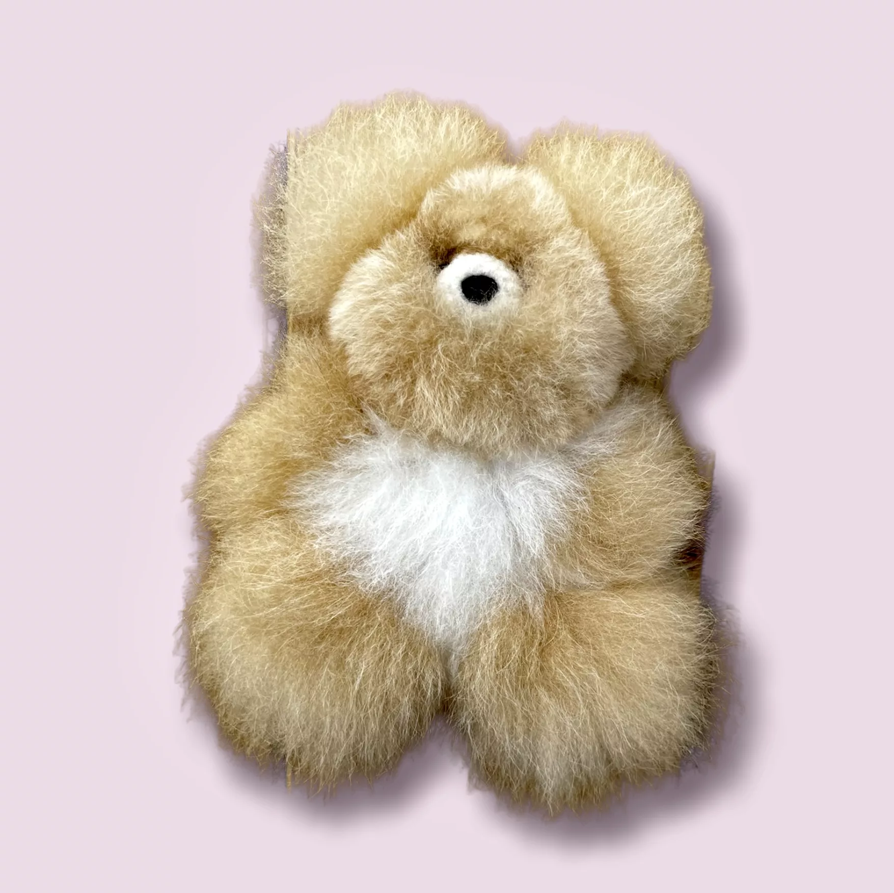 Peluche en alpaga - Petit Ourson - Beige et Blanc