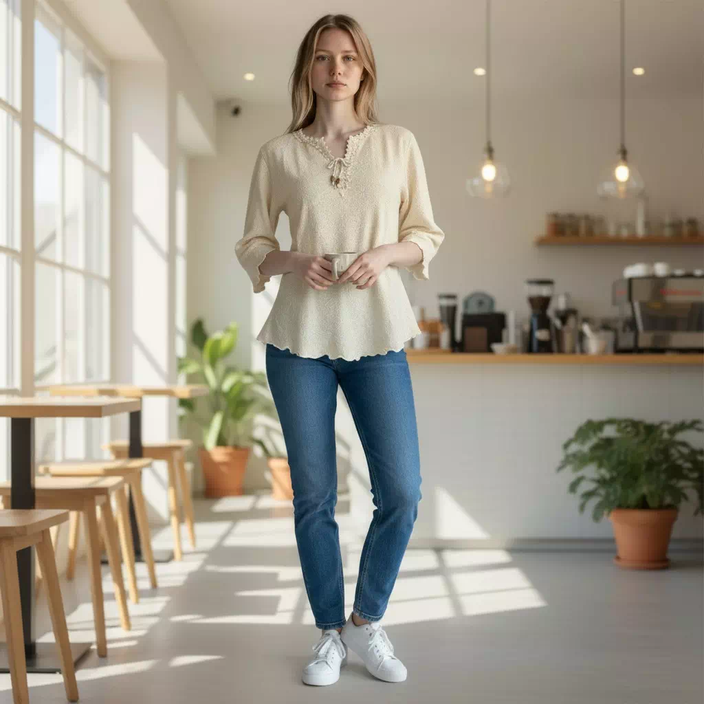 Haut en coton naturel - "Ausangate"