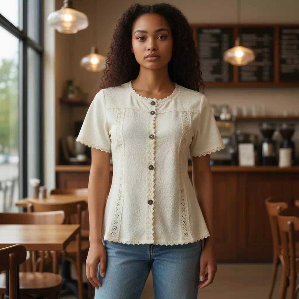 Haut en coton naturel - "Ixora"