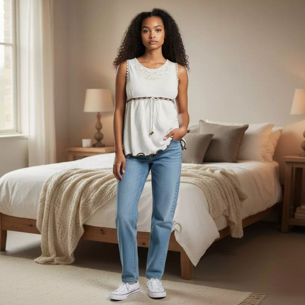 Débardeur 100% coton naturel - Lotus