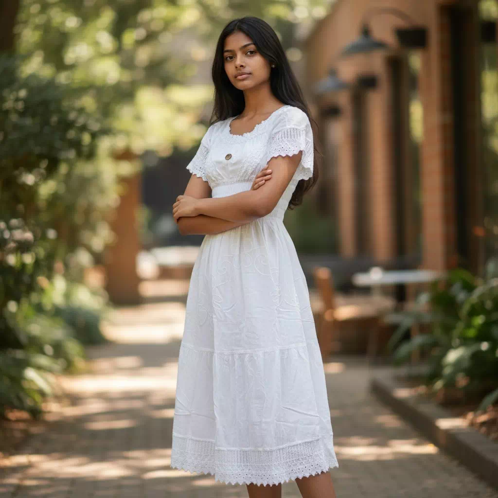 Robe longue en coton naturel - "Pacha"