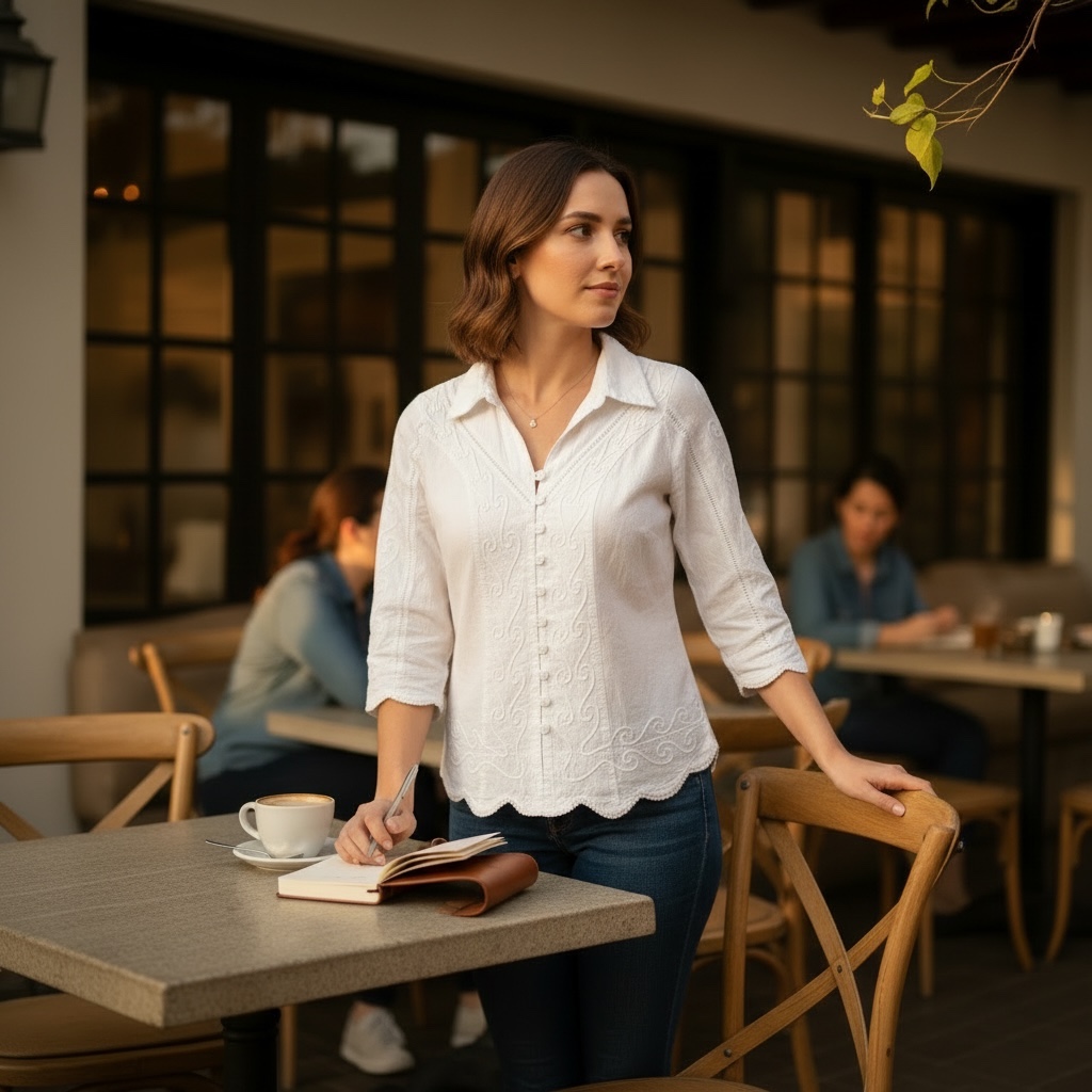 Chemise en coton naturel - Week-End - Lima – Image 2