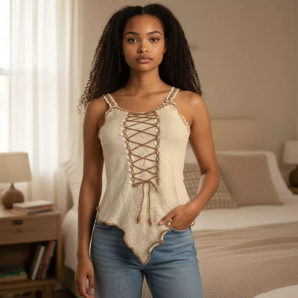 Haut en coton naturel - "Pukaharu"