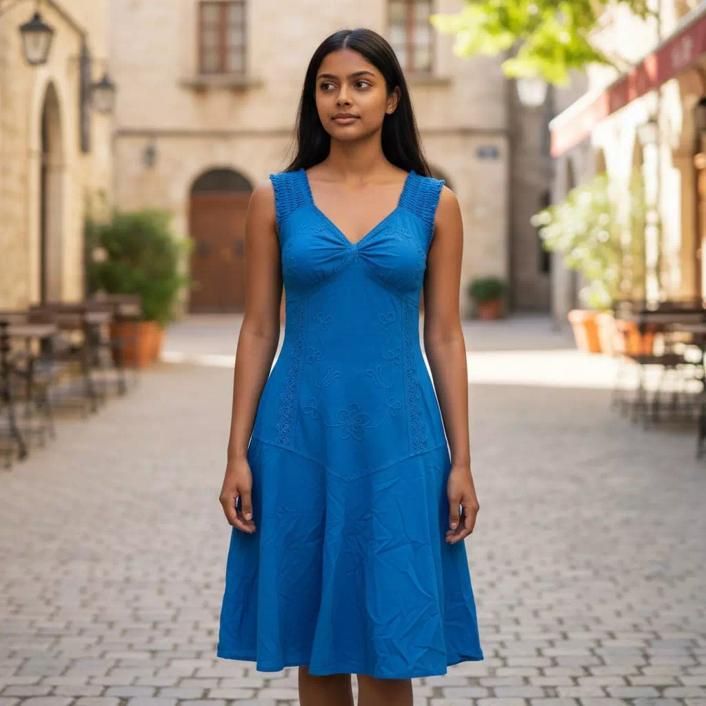 Robe courte en coton naturel - "Tusuy"