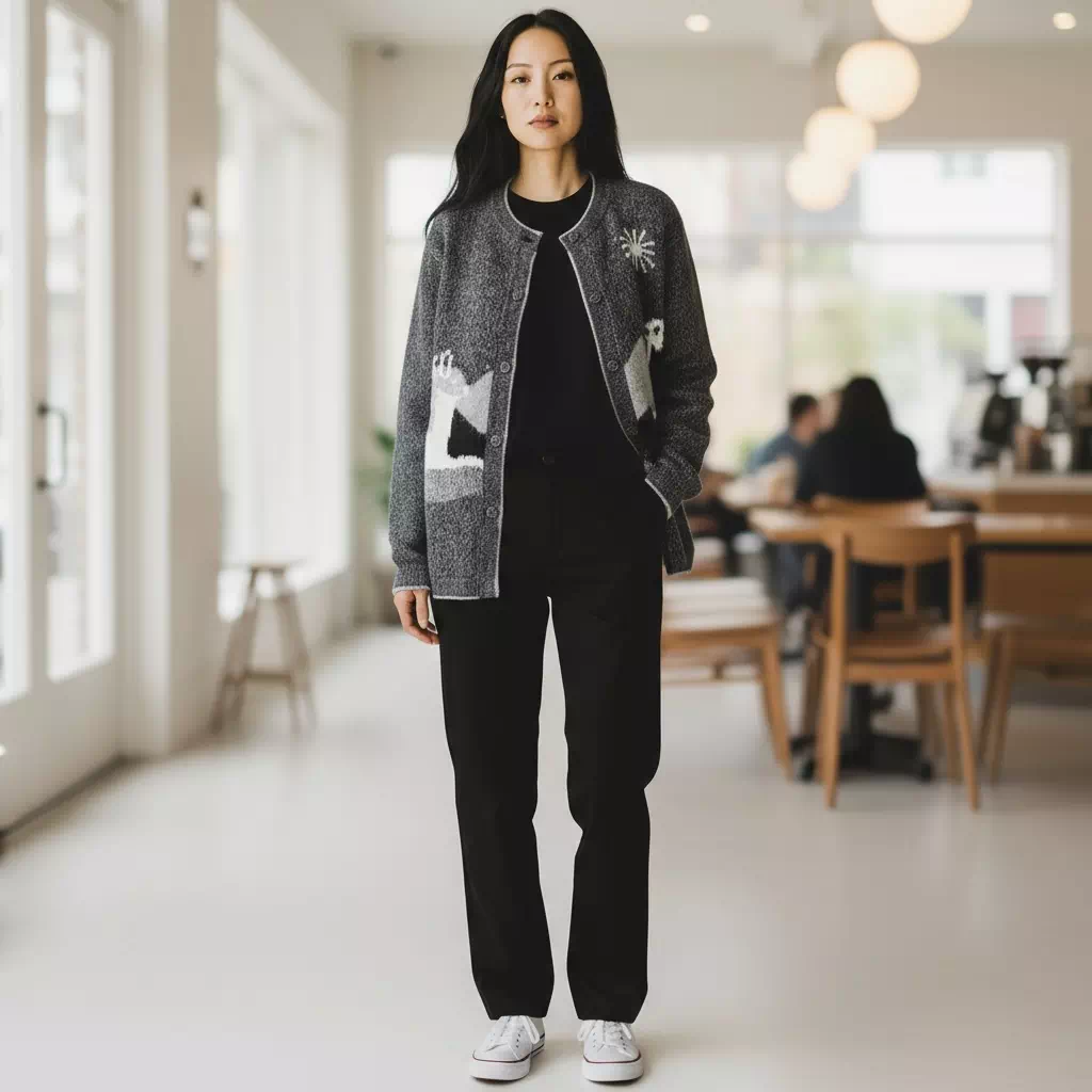 Gilet femme en alpaga 50% - Paysage – Image 4