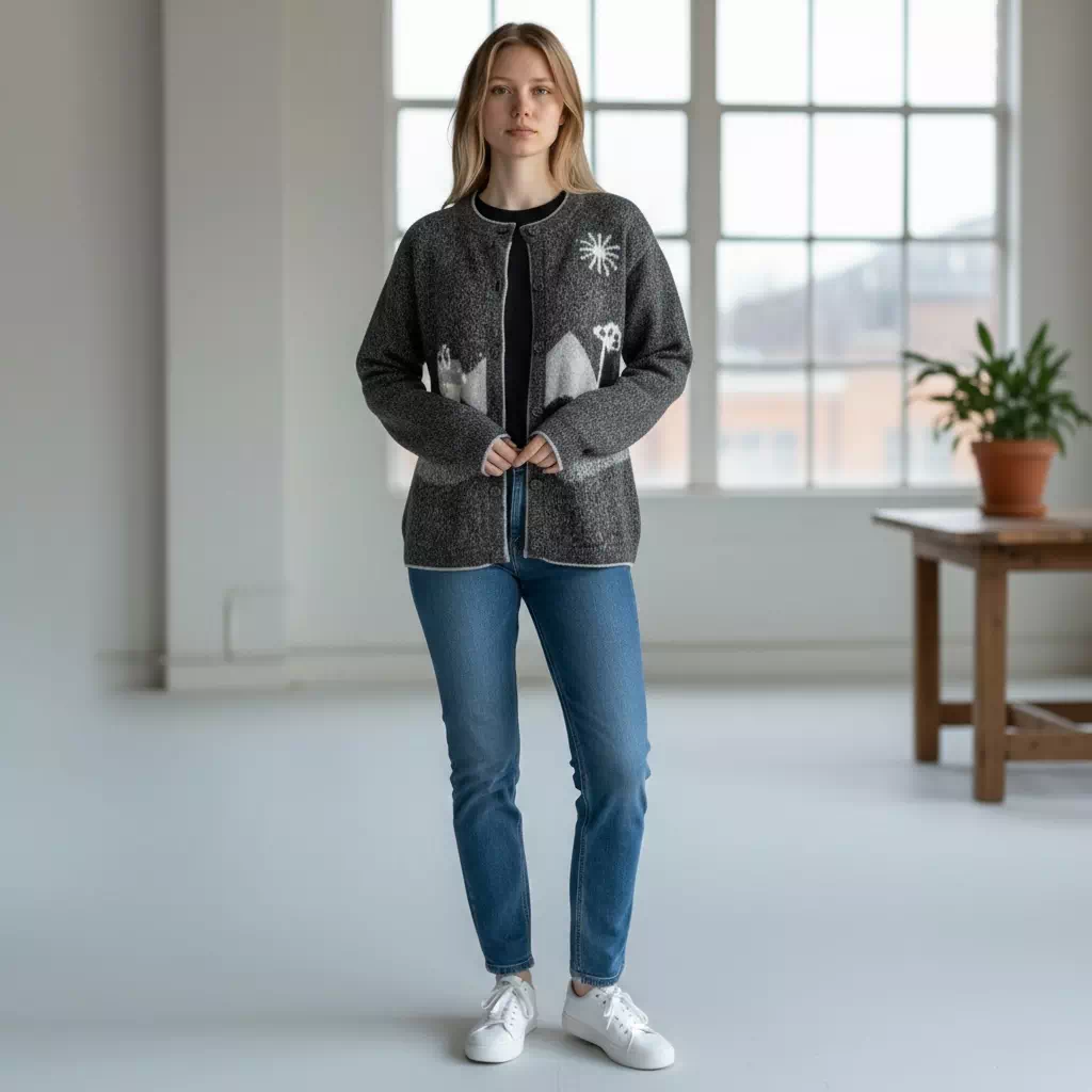 Gilet femme en alpaga 50% - Paysage – Image 6