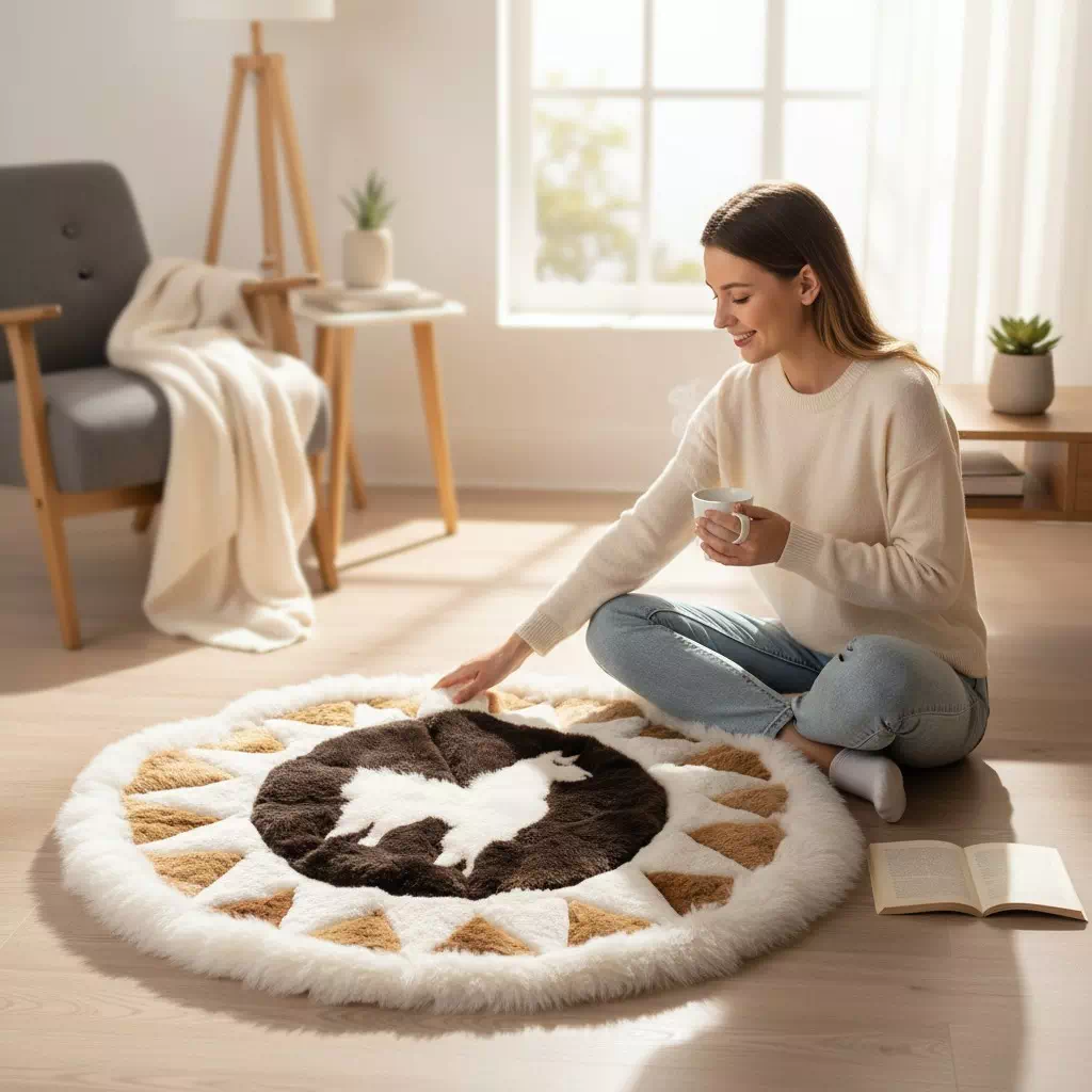 Tapis en alpaga du Pérou - Fait main – Image 3