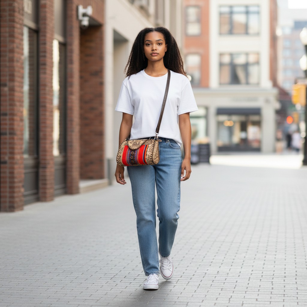 Sac à main en cuir cylindrique - Rouge - Kendall